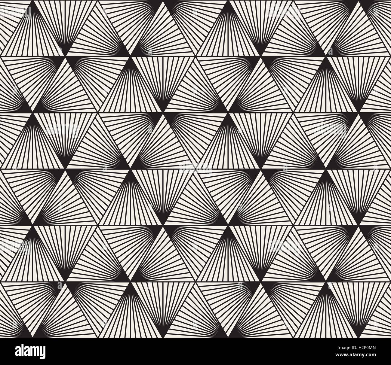 Vector Seamless Black and White Triangle Lines Grid Pattern Stock ...