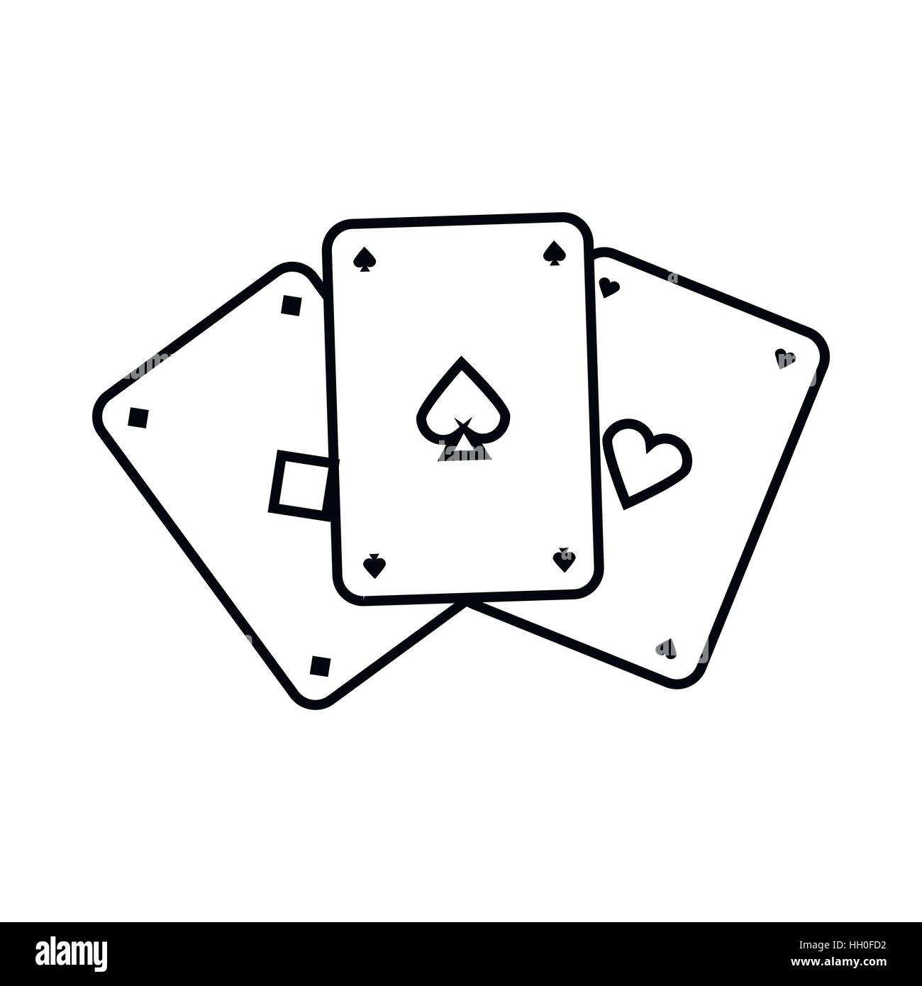 Playing cards icon, outline style Stock Vector Image & Art - Alamy
