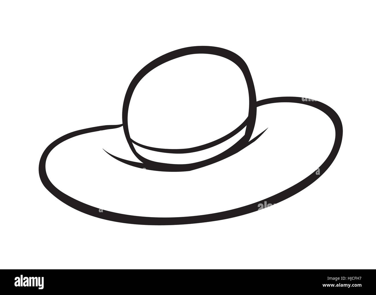 illustration of sketch of a hat on a white background Stock Photo - Alamy