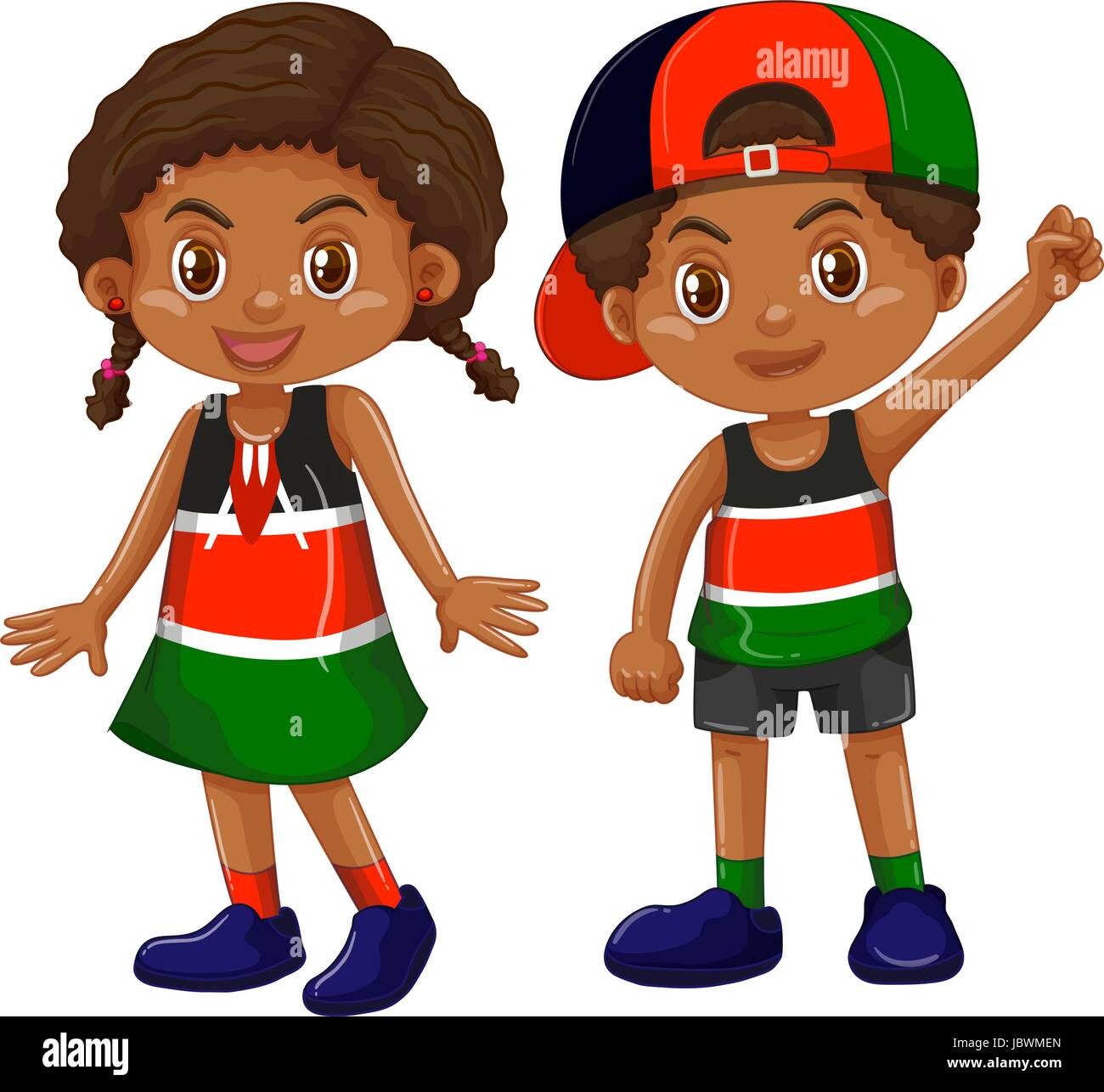 Girl and boy from Kenya illustration Stock Vector Image & Art - Alamy