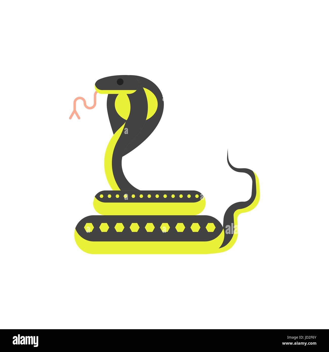 Vector flat style illustration of cobra. Icon for web. Isolated on ...