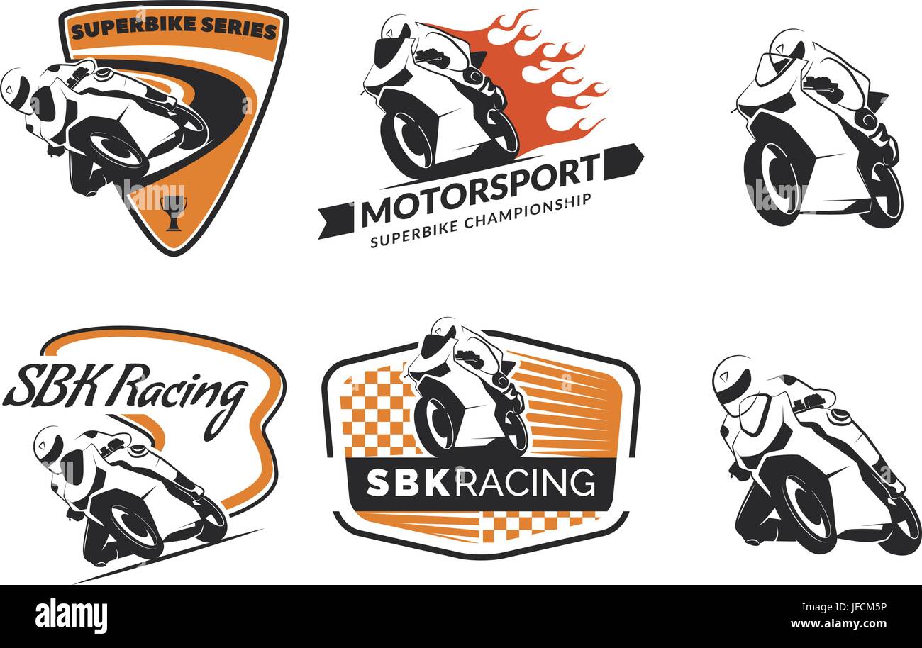 Set Of Racing Motorcycle Logo Badges And Icons Motorcycle Repair