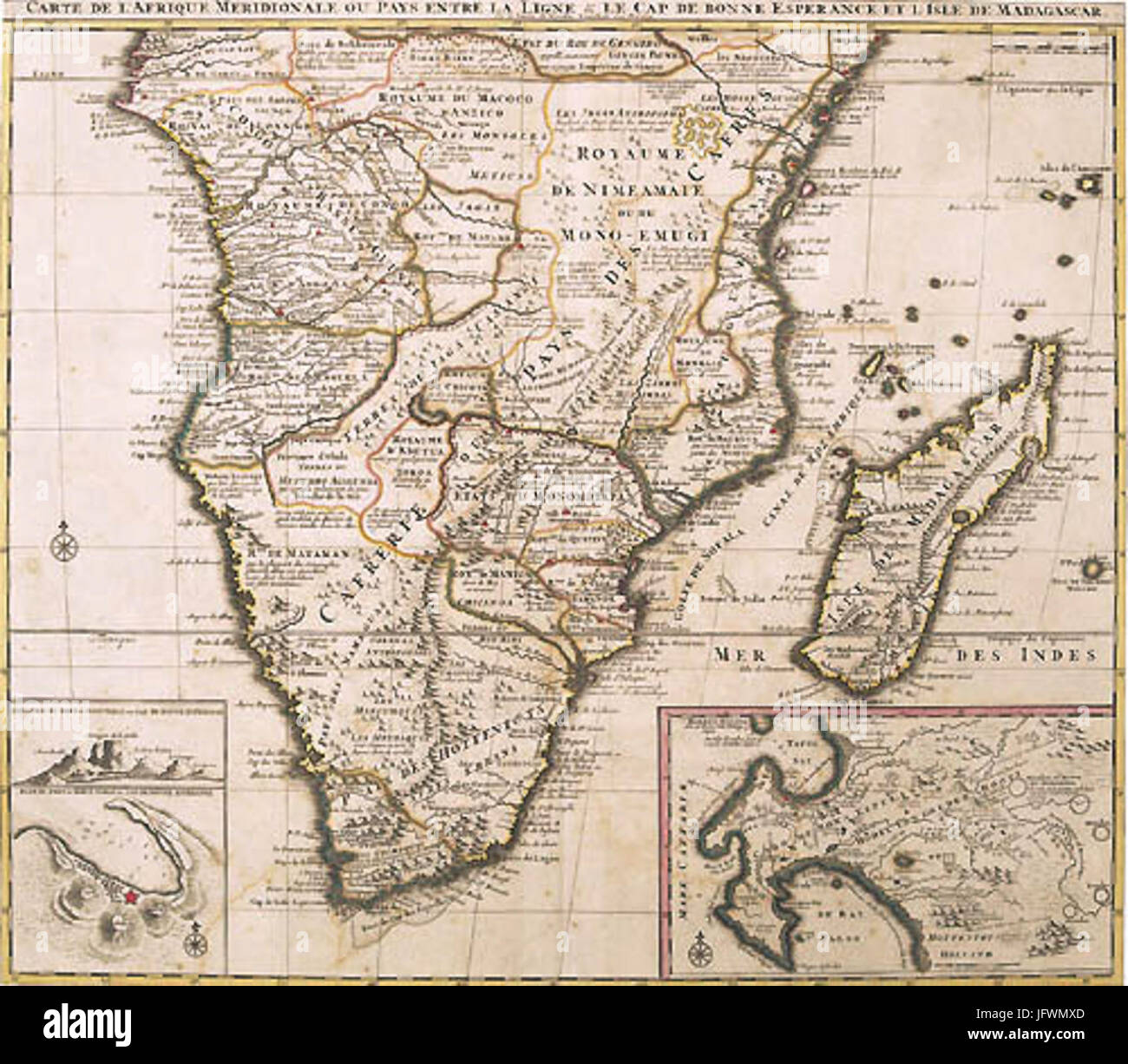 Carte de L Afrique Meridionale 1730 Stock Photo - Alamy
