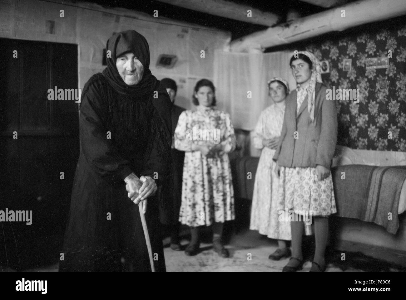 Residents of a remote village in the Caucasus Mountains, in Soviet ...