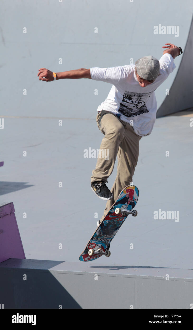 MOSCOW, RUSSIA - JULY 8: Maxim Kruglov in skateboarding competition ...