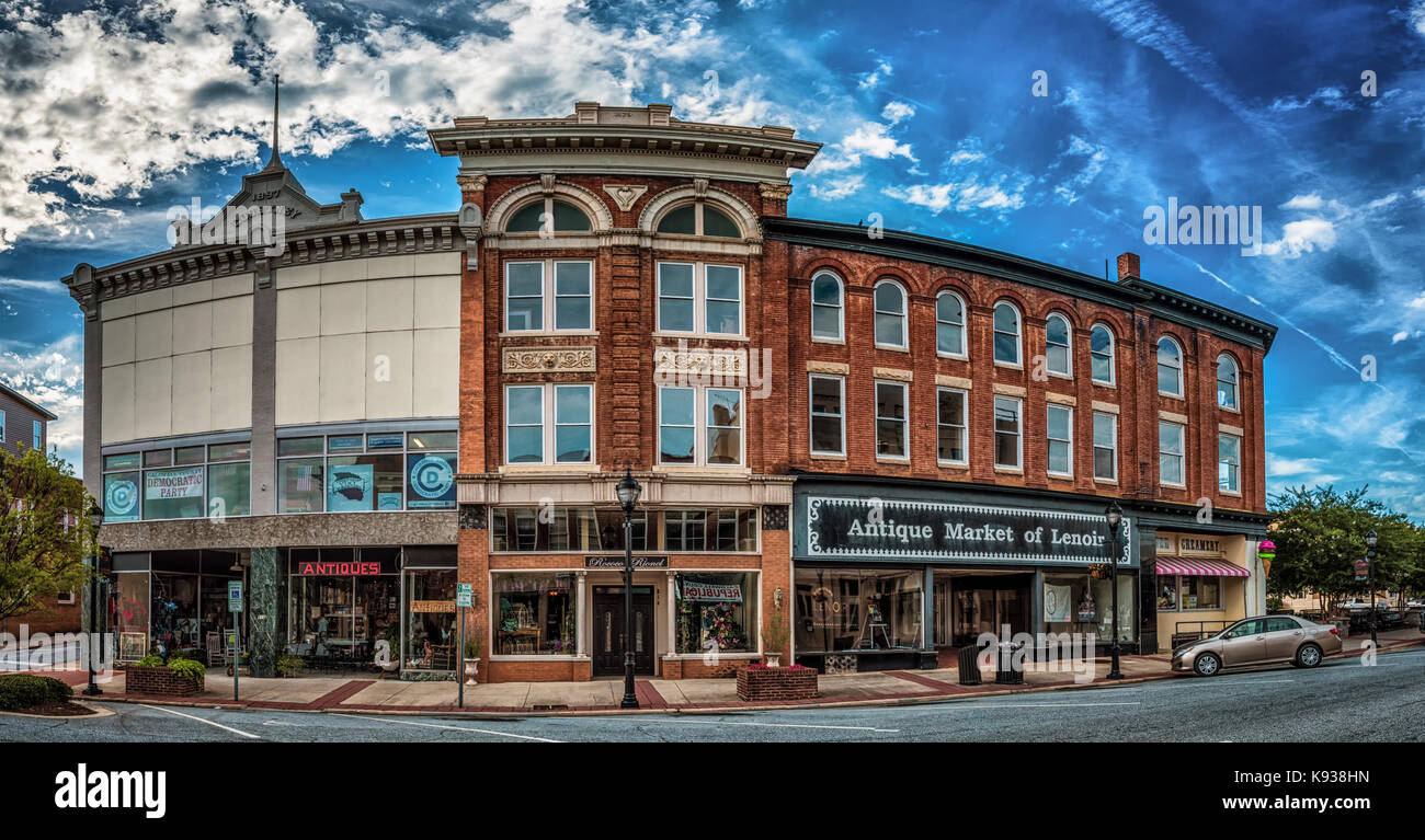 Lenoir North Carolina Downtown Old Buildings Large Building Republican And Democratic