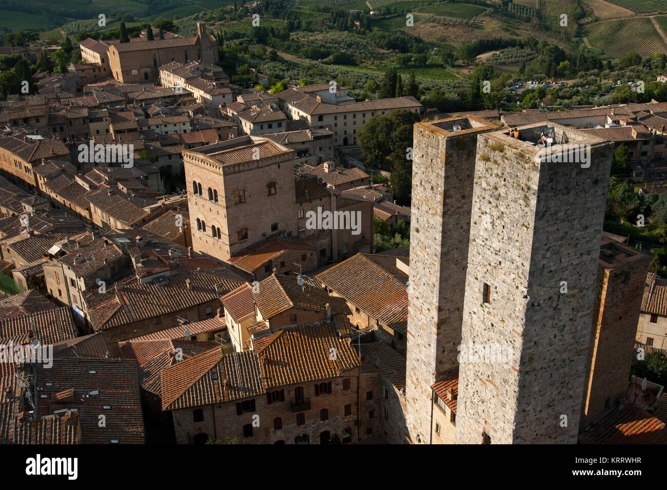 Medieval Towers From Xiii Century Torri Dei Salvucci And Casa Torre Pesciolini And Romanesque
