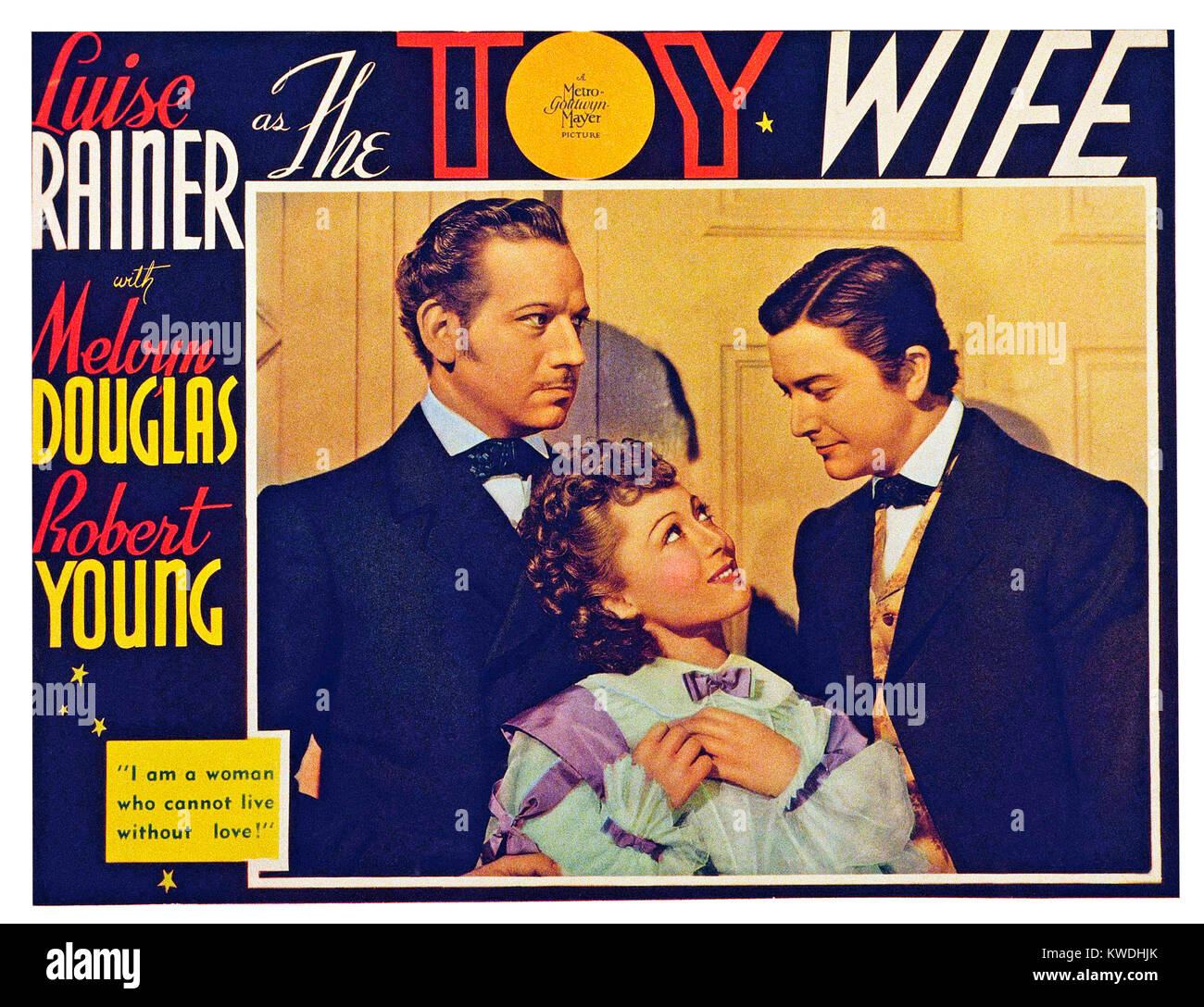 The Toy Wife Us Lobbycard From Left Melvyn Douglas Luise Rainer Robert Young 1938 Stock