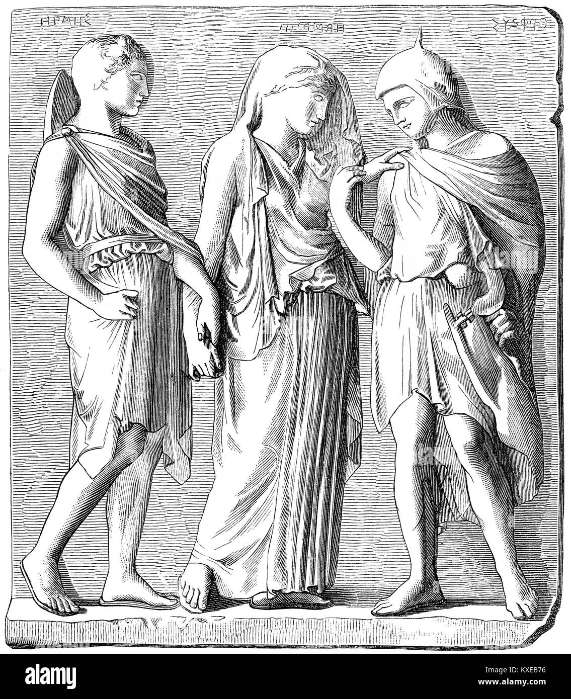 Hermes, Eurydice and Orpheus, Greek mythology Stock Photo - Alamy
