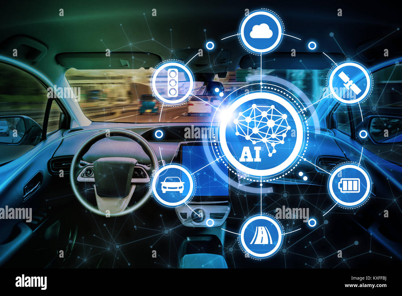 AI(Artificial Intelligence and automotive technology. Autonomous car