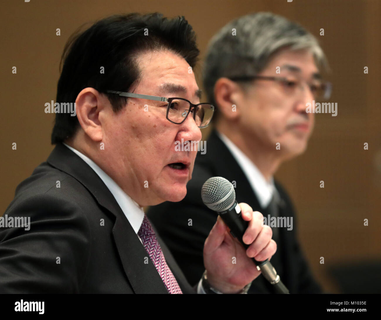 Tokyo, Japan. 24th Jan, 2018. Japan Airlines (JAL) president Yoshiharu ...