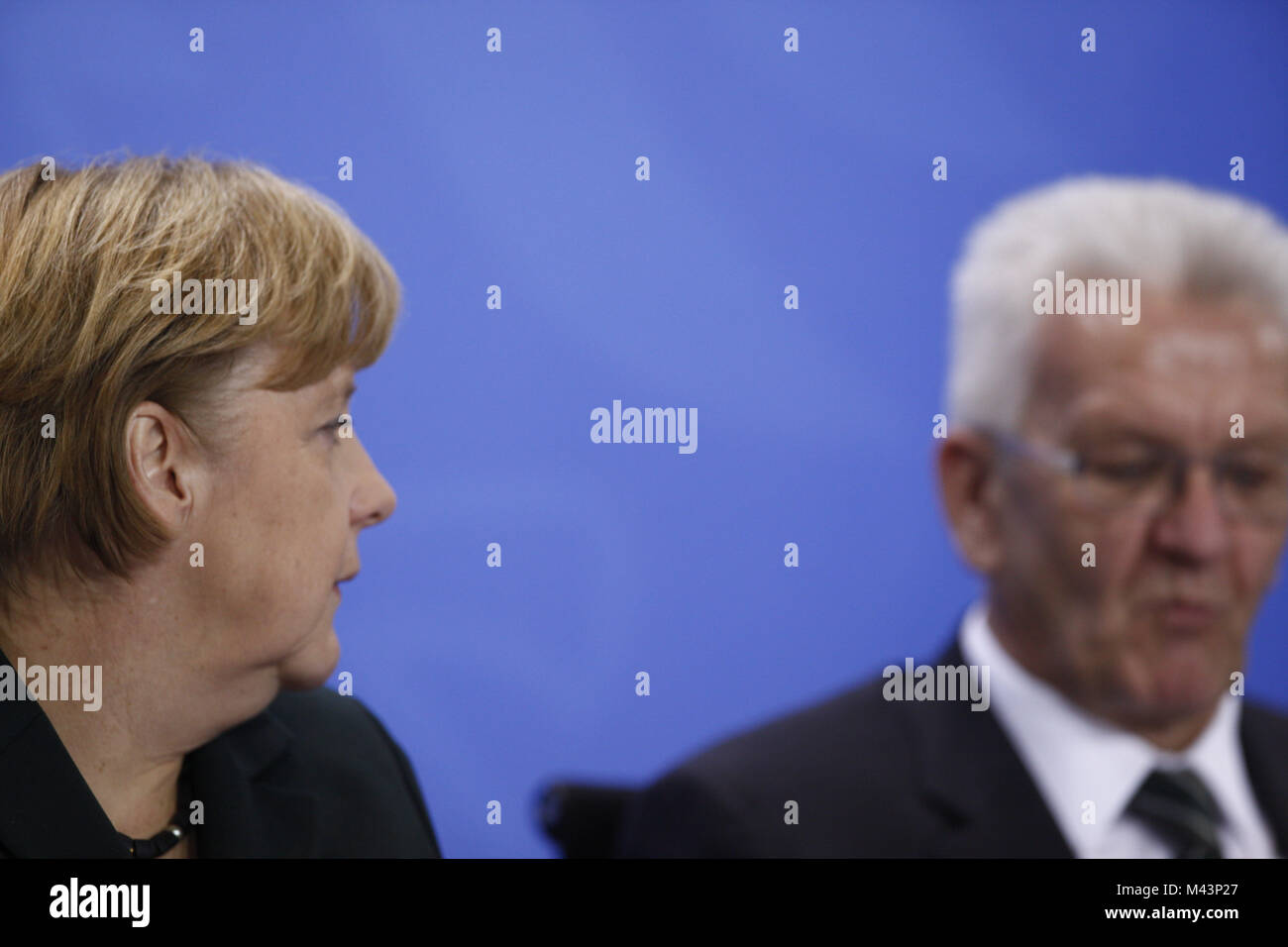 Merkel and German Prime Ministers joint press conference Stock Photo ...