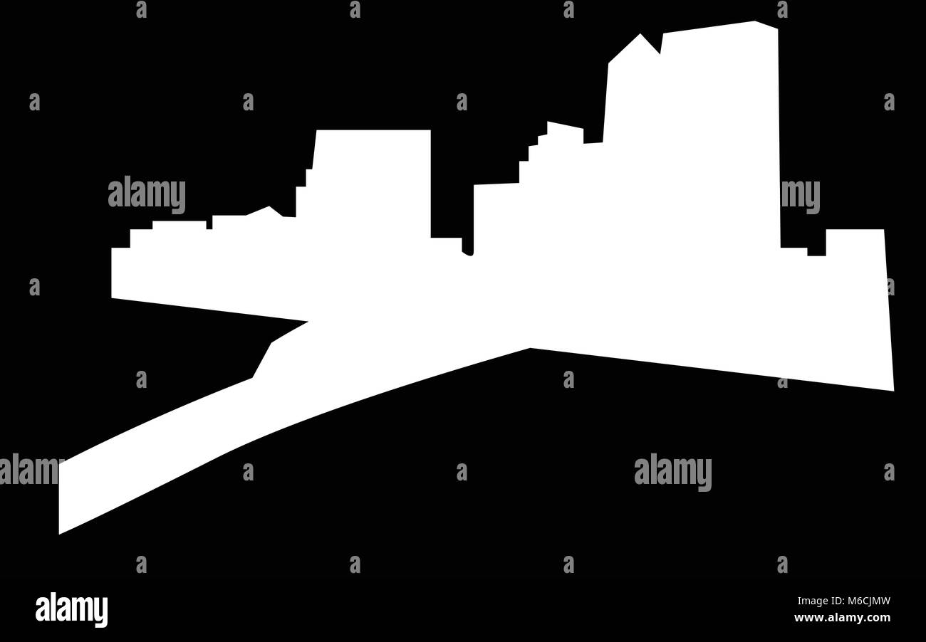 White Charleston Skyline Silhouette On Black Background Stock Vector
