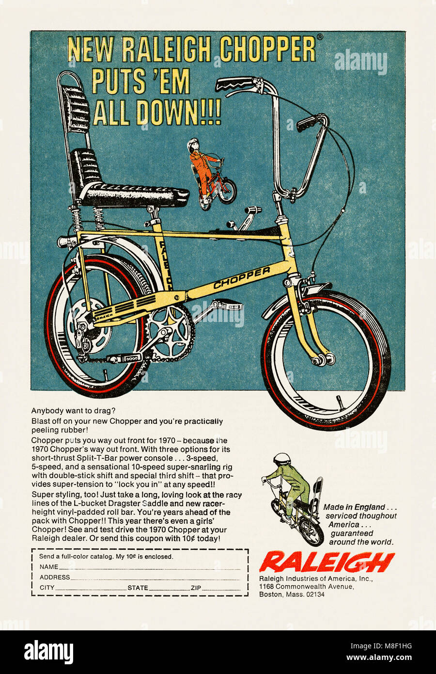 A 1970 Advert For Raleigh Chopper Bikes It Appeared In An American