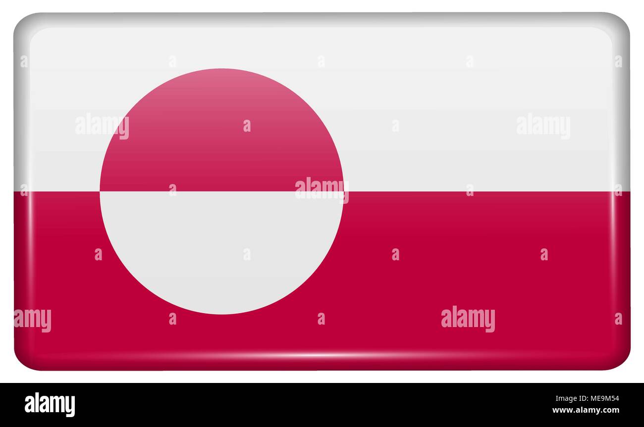 Flags Of Greenland In The Form Of A Magnet On Refrigerator With