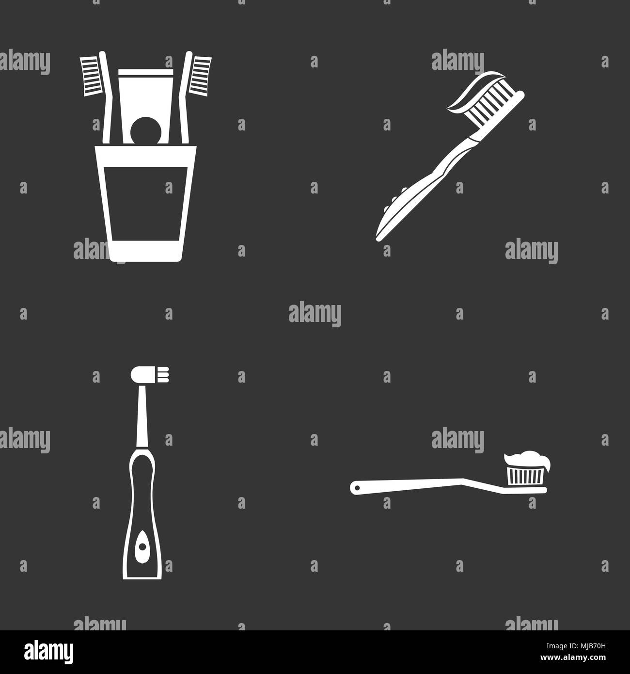 Toothbrush Icon Set Vector White Isolated On Grey Background Stock Vector Image And Art Alamy