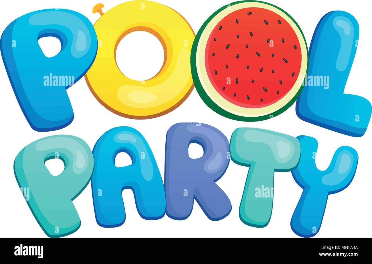 Pool party sign theme 1 - eps10 vector illustration Stock Vector Image ...