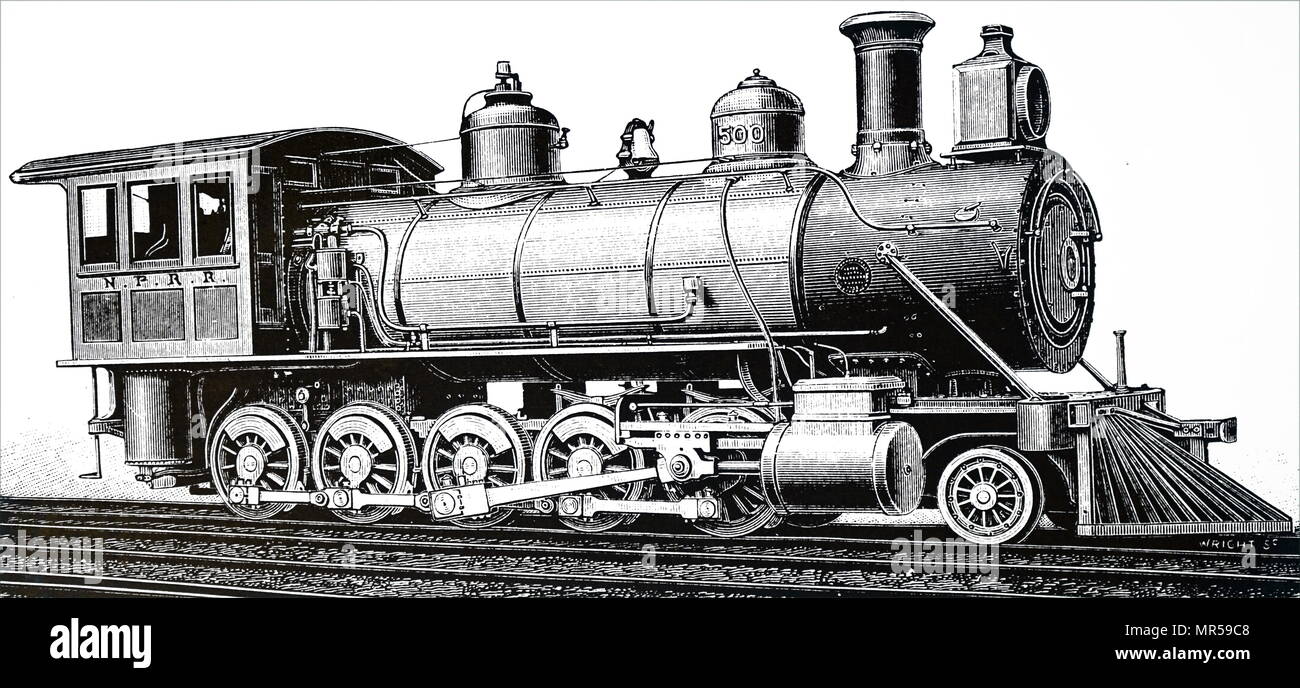 Engraving Depicting A Decapod Locomotive By The Baldwin Locomotive