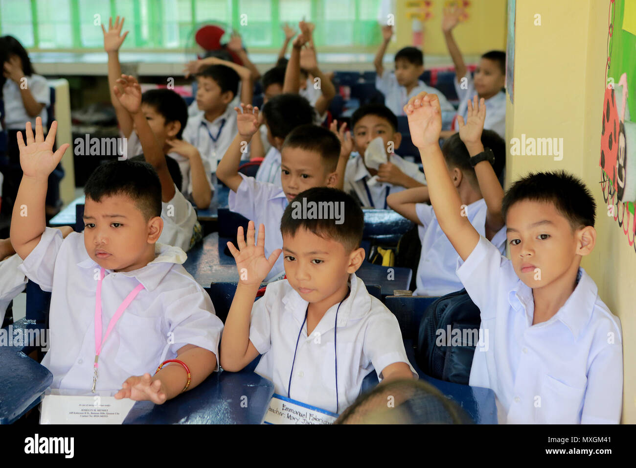 Quezon City, Philippines. 4th June, 2018. Students attend their class ...
