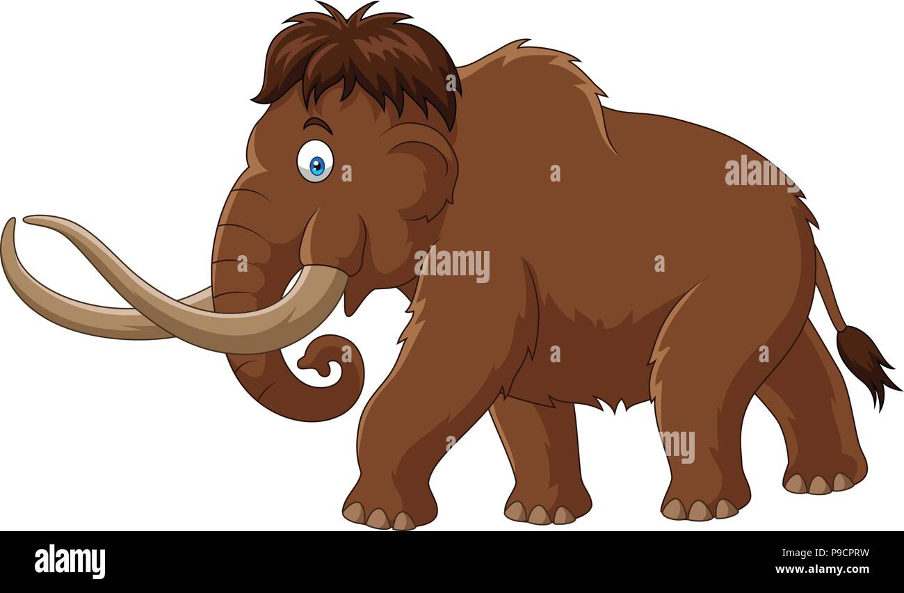 Cartoon Mammoth Isolated On White Background Stock Vector Image And Art