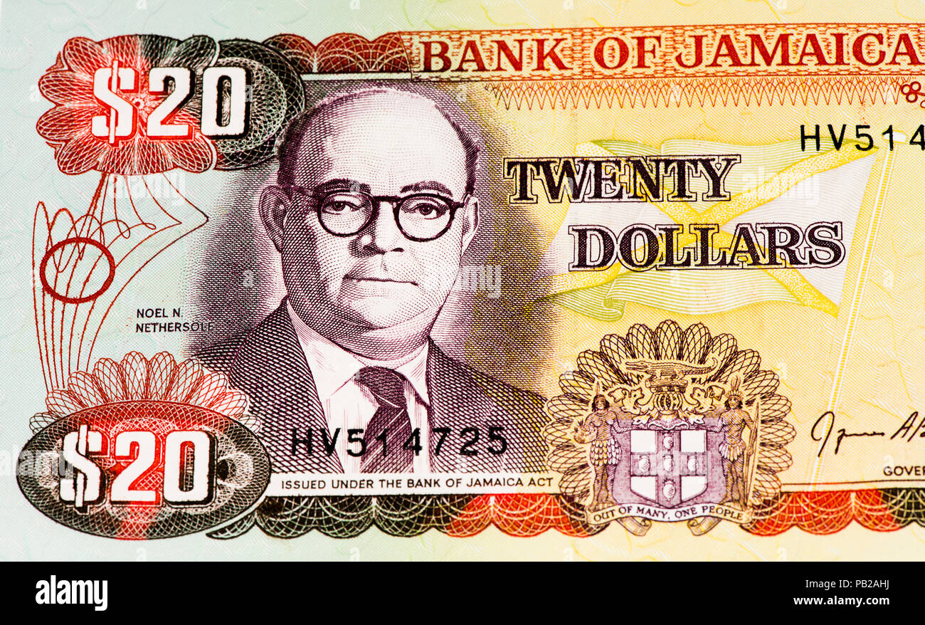 20 Jamaican dollars. Jamaican dollars is the national currency of