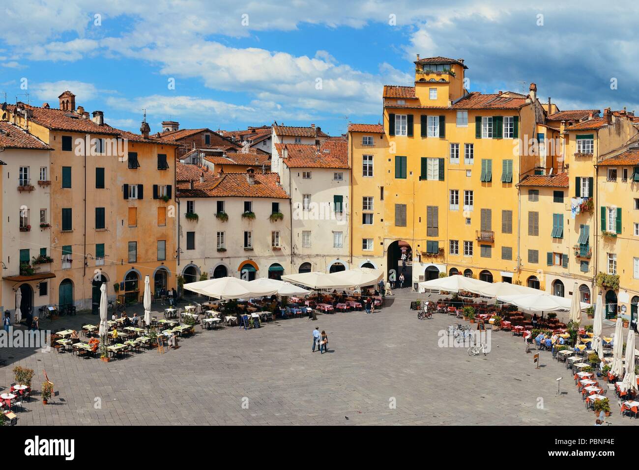 Piazza dell Anfiteatro in Lucca Italy Stock Photo - Alamy