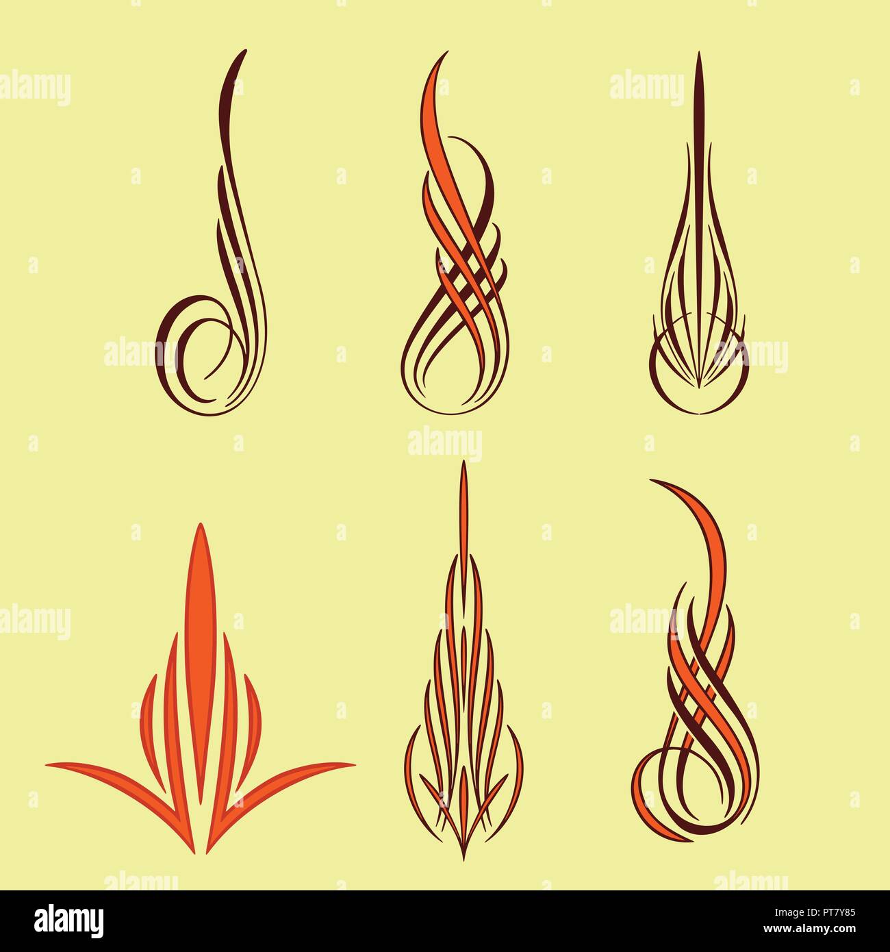 America Pinstriping Style Collection Set Stock Vector Image And Art Alamy