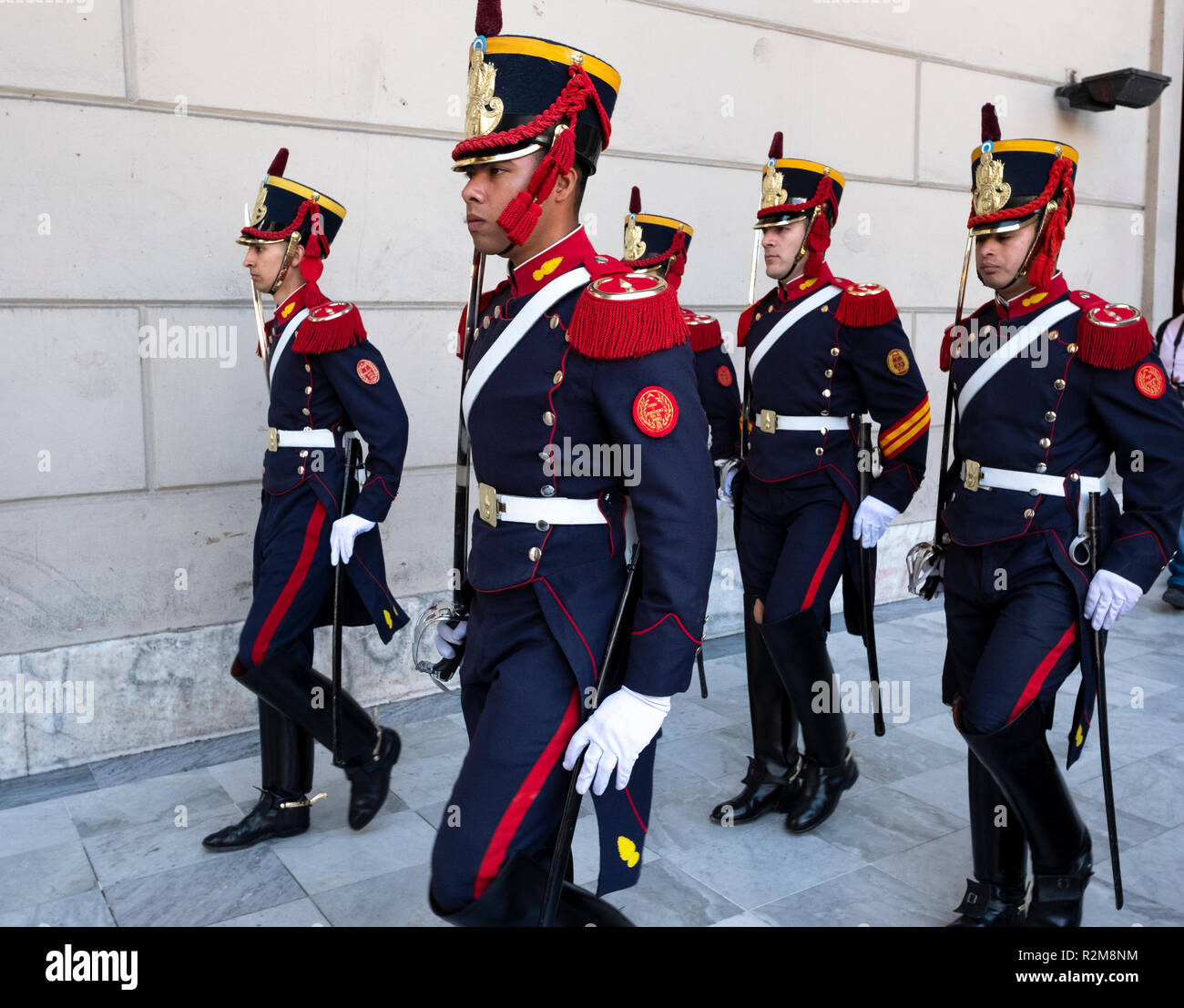 Changing of the guards at the Metropolitan Cathedral in Buenos Aires ...