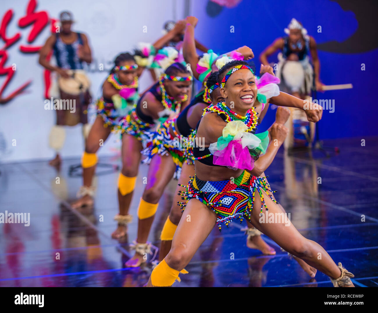 South African dancers from Amazebra Folklore Dance Ensemble perform at ...
