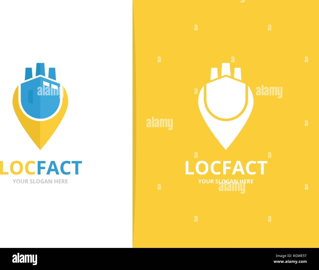 Vector Factory And Map Pointer Logo Combination Industry And Gps Locator Symbol Or Icon Unique Manufacturing And Pin Logotype Design Template RGWE5T 