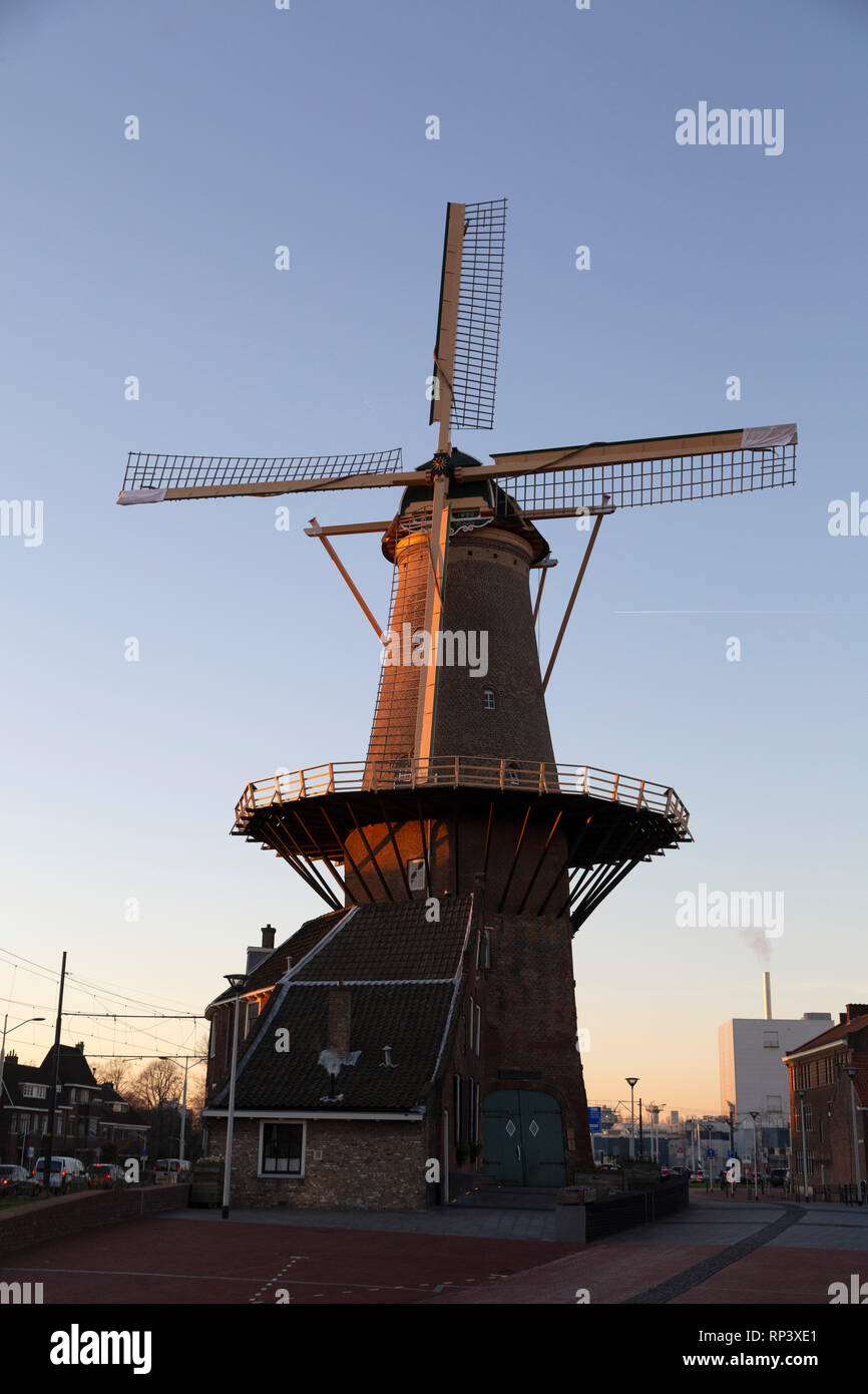 The Molen De Roos Windmill In Delft The Netherlands The Mill Dates From The 14th Century And 