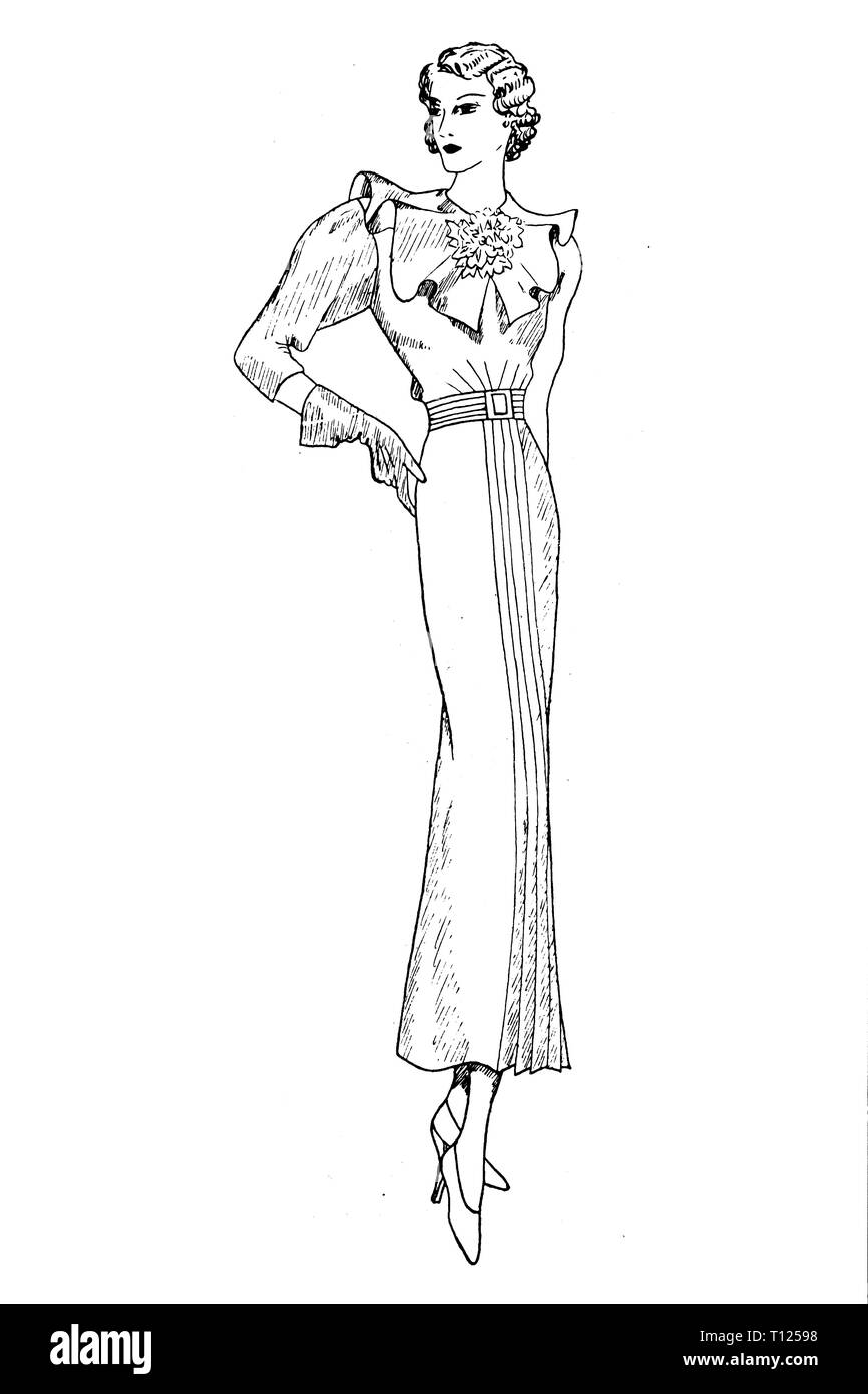 Women's clothing from the 1920s - Vintage Illustration Stock Photo - Alamy