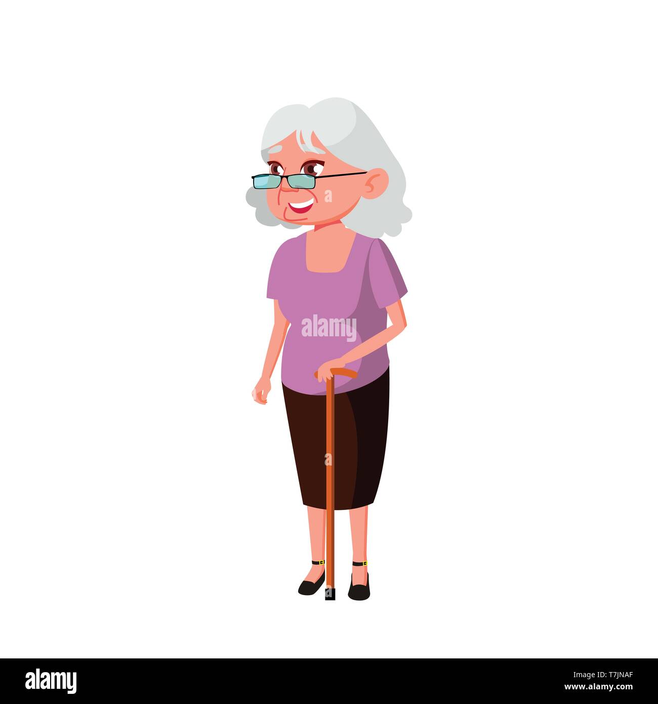Caucasian Old Woman Vector. Elderly People. Senior Person. Isolated ...