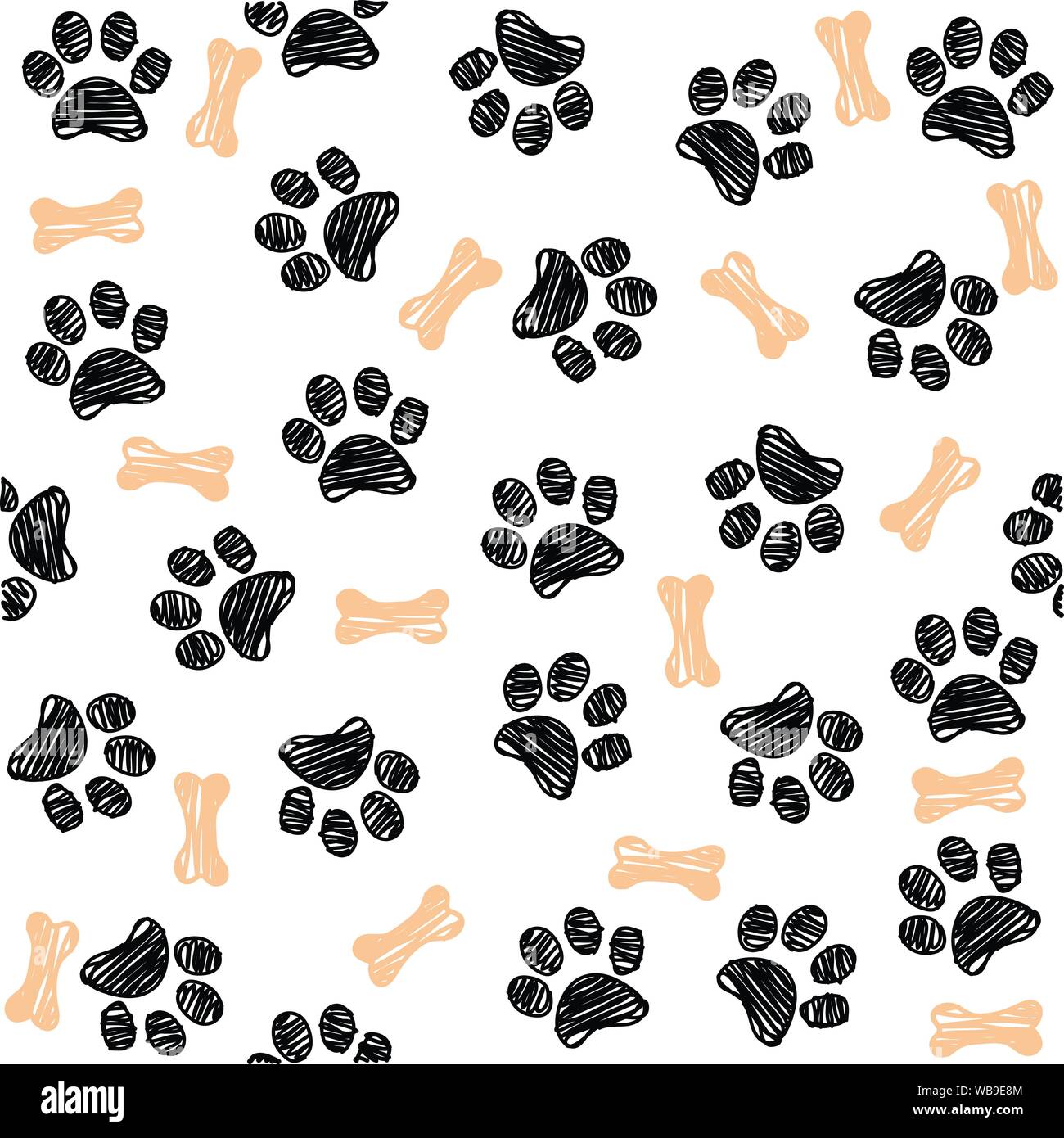 Background with dog paw print and bone Stock Vector Image & Art - Alamy