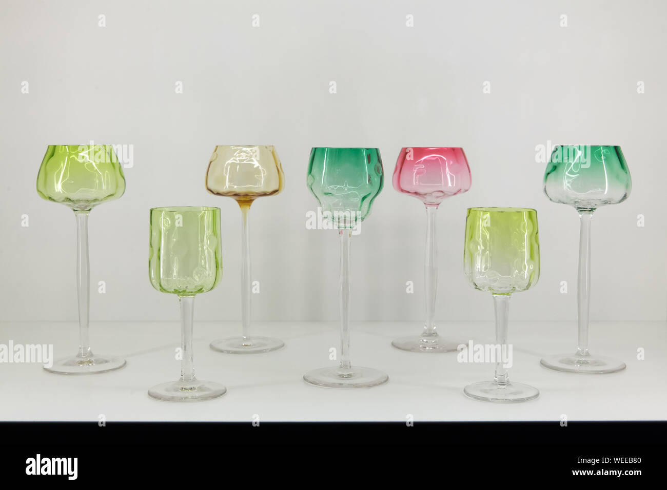 Stem Glasses From The Dinner Set Meteor No 100 Designed By Austrian Modernist Artist Koloman