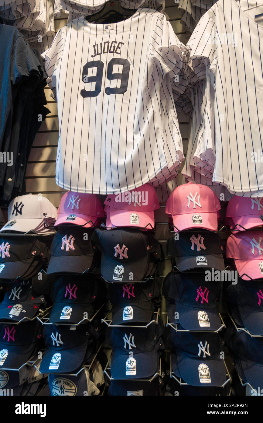 Branded Clothing Display, Team Yankees Store Interior, NYC Stock Photo ...