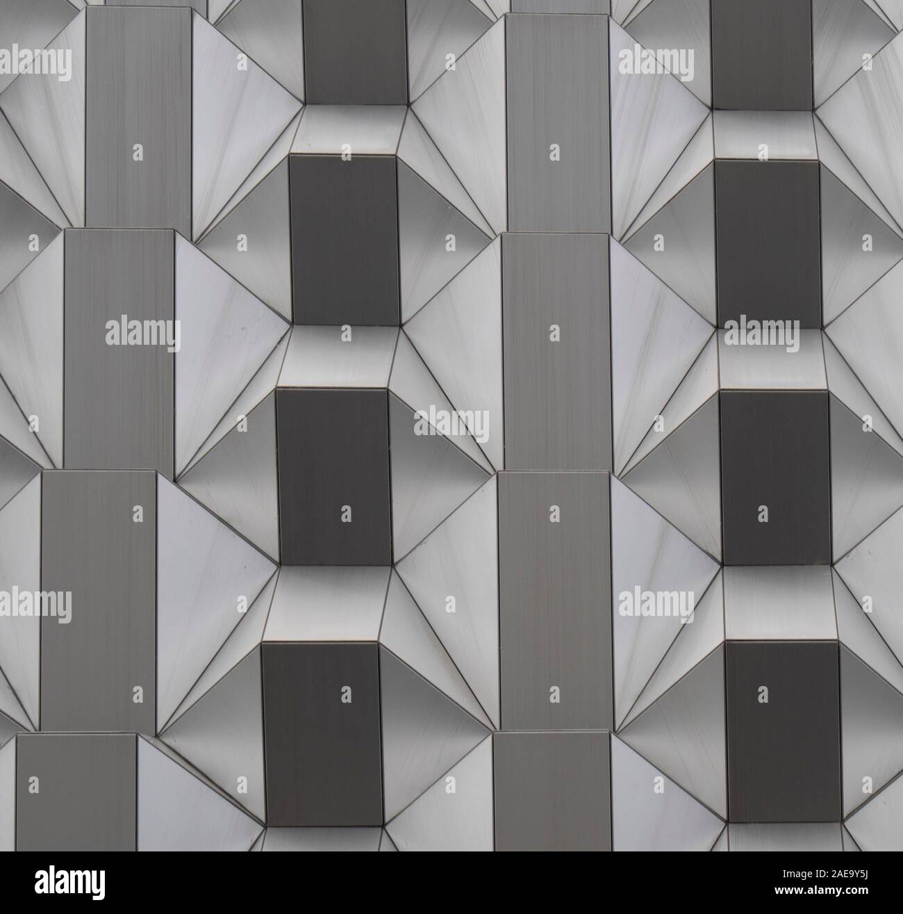 Abstract geometric shapes of cladding of facades of office building in ...