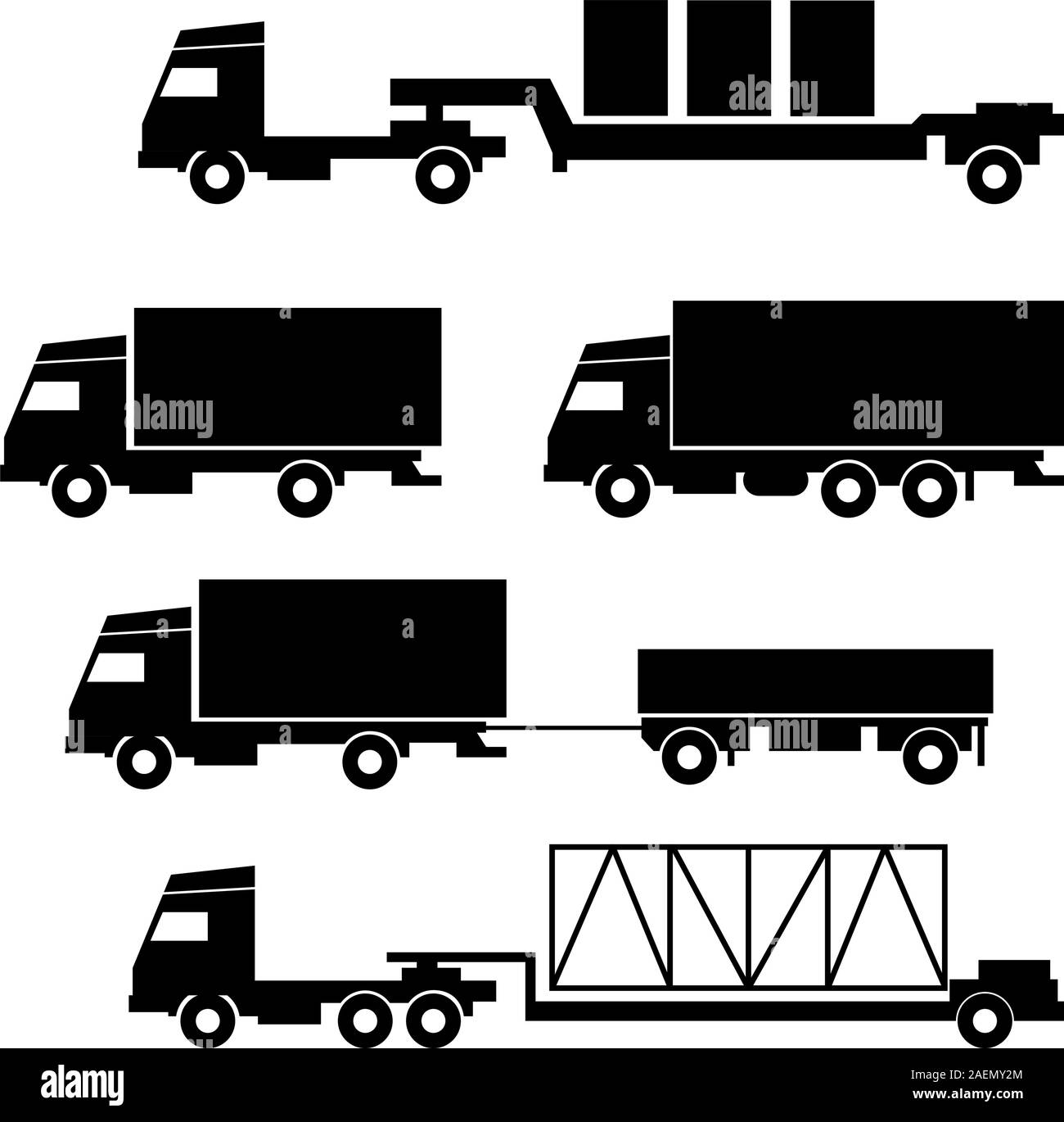 Set of vector icons - transportation symbols. Black on white. Vector ...