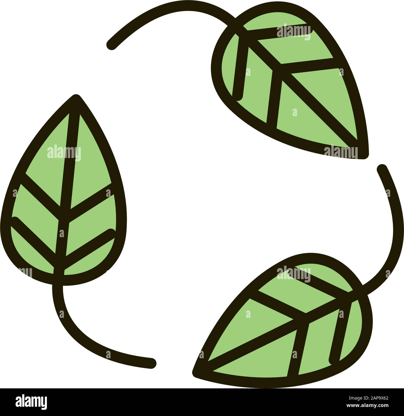 environment eco leaves nature drawing vector illustration Stock Vector ...