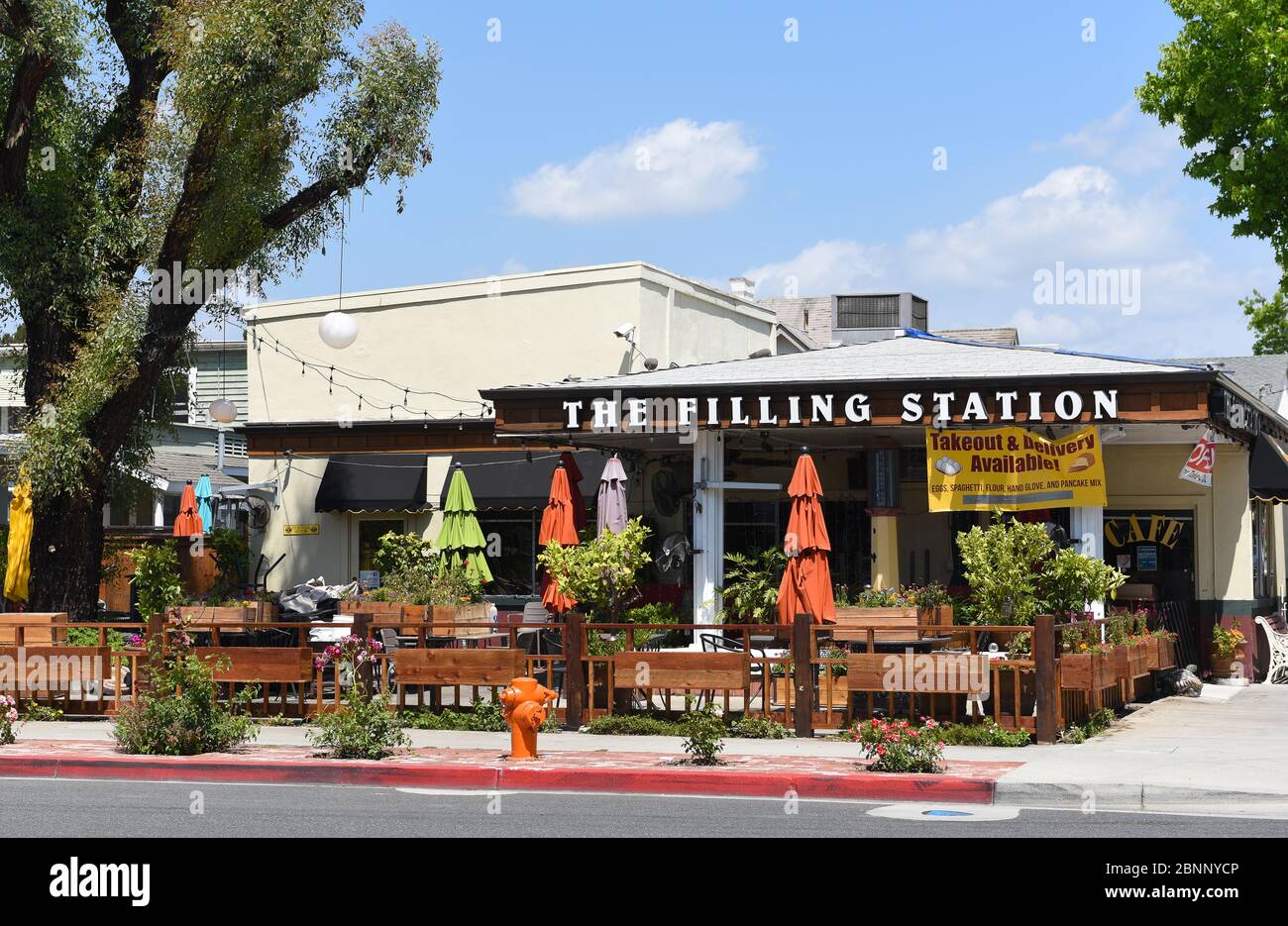 ORANGE, CALIFORNIA - 14 MAY 2020: The Filling Station is a restaurant
