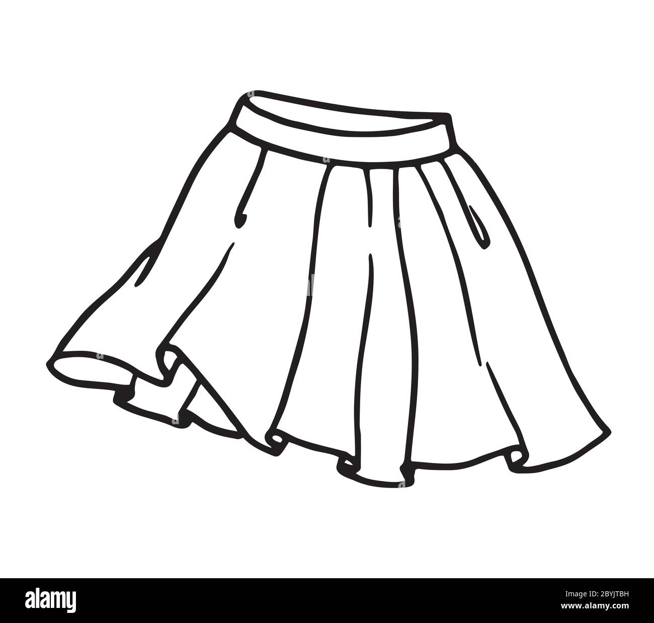 Hand drawn women skirt doodle isolated on white background Stock Vector ...
