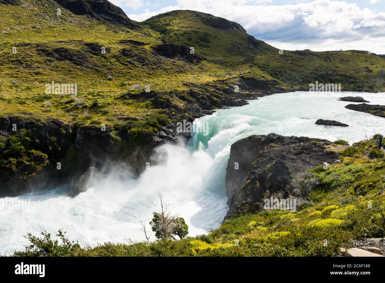 Salto Grande waterfall in the Torres del Paine National Park in ...