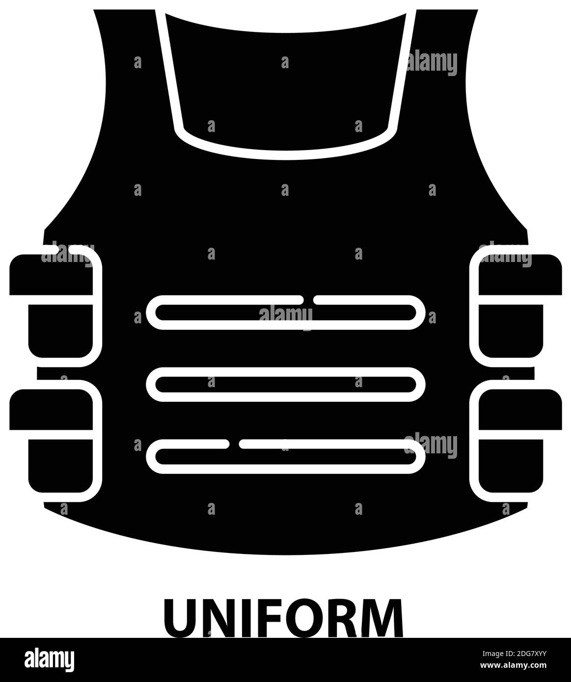 uniform symbol icon, black vector sign with editable strokes, concept ...