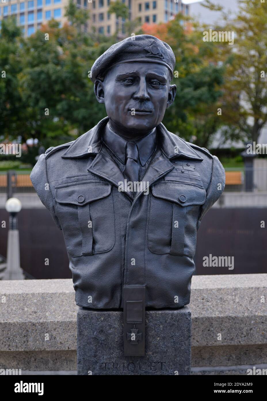 Bust statue of Paul Triquet part of the Valiants Memorial in Ottawa ...