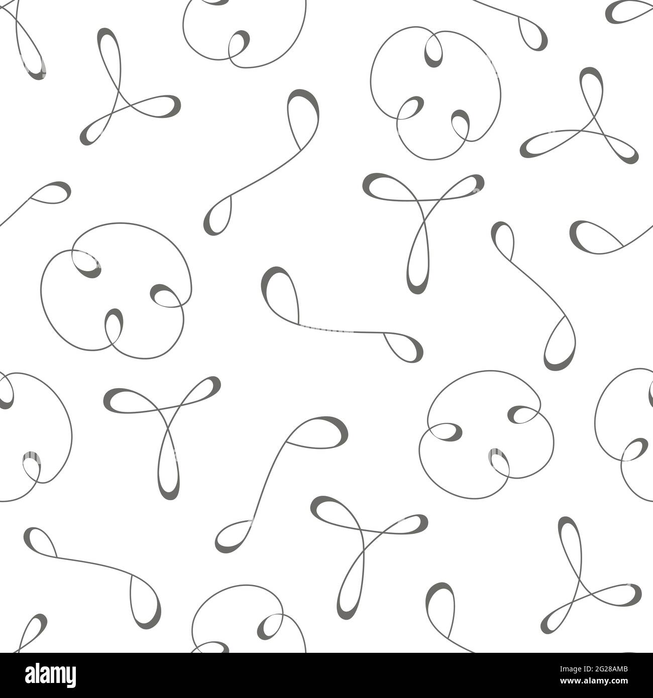 Vector seamless pattern. Abstract smooth lines. Rounded line background ...