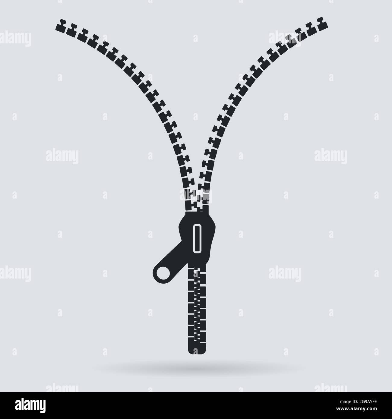 Zipper banner template. Open zipper. Empty poster for your design ...