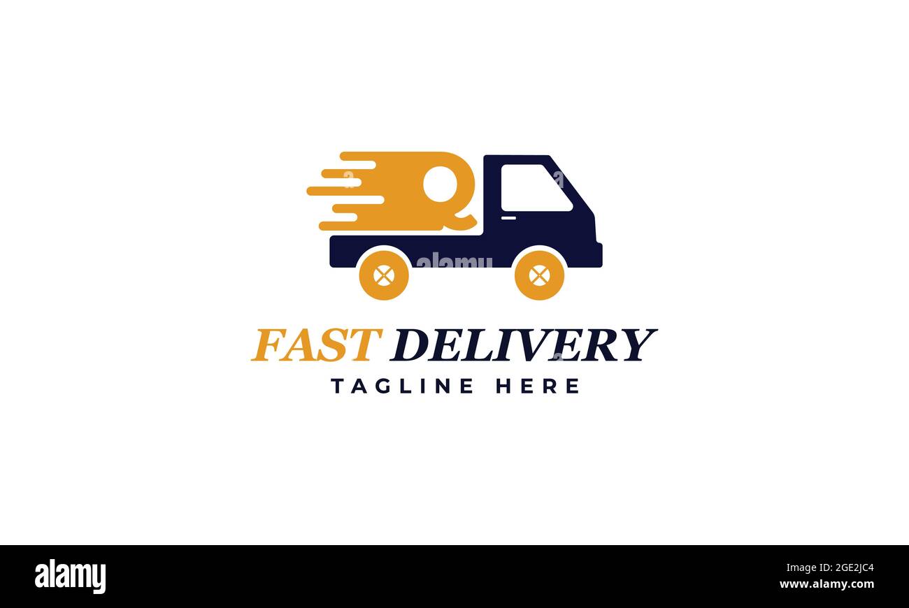 Letter Q Fast Delivery Service Logo Vector Design Template. Alphabet Q ...