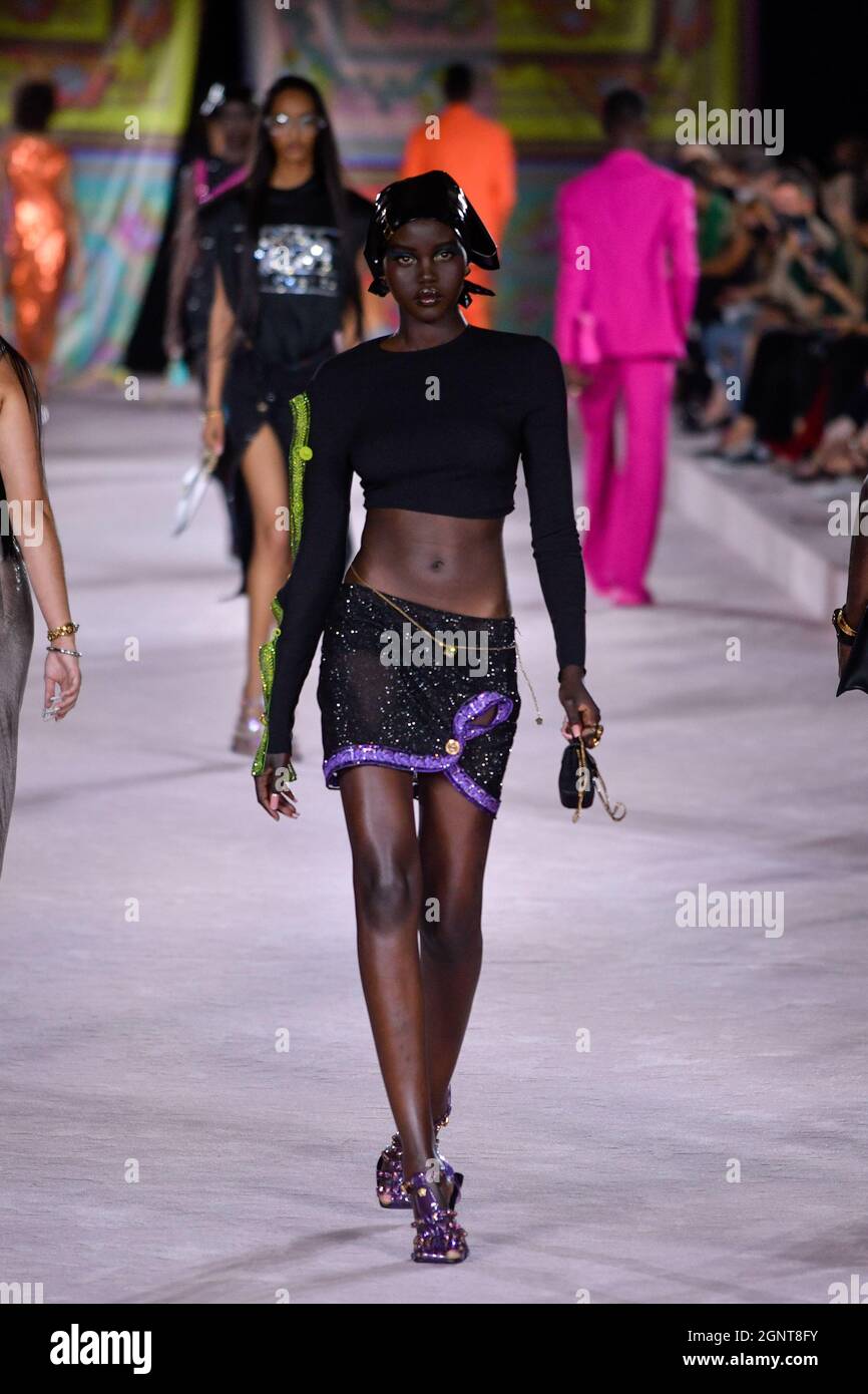 South Sudanese-Australian model Adut Akech walks the runway at the ...