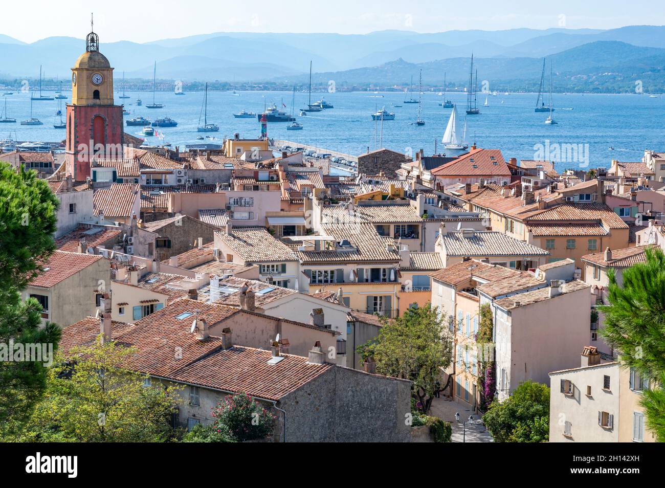 The famous village of Saint-Tropez seen from the citadel Stock Photo ...