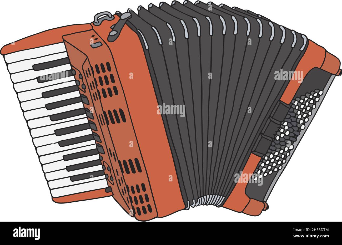 The vectorized hand drawing of a red accordion Stock Vector Image & Art ...
